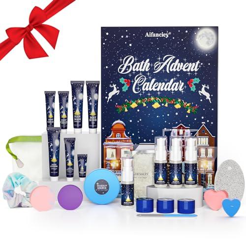 Calendario dell'Avvento 2025, Calendario dell'Avvento Bellezza 24 Giorni di Bagno, Calendario dell'Avvento Donna, Conto alla Rovescia fino a Natale- Miglior regalo con cura viso corpo, labbra