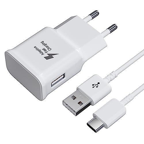 Caricabatteria Veloce per Telefono Samsung, Adattatore Caricatore Rapido Spina USB con Cavo di Ricarica USB tipo C Compatibile con Galaxy A13, S10, S9, S8 Plus, S10e, A51, A53, A54 5G, A33, A40, A30
