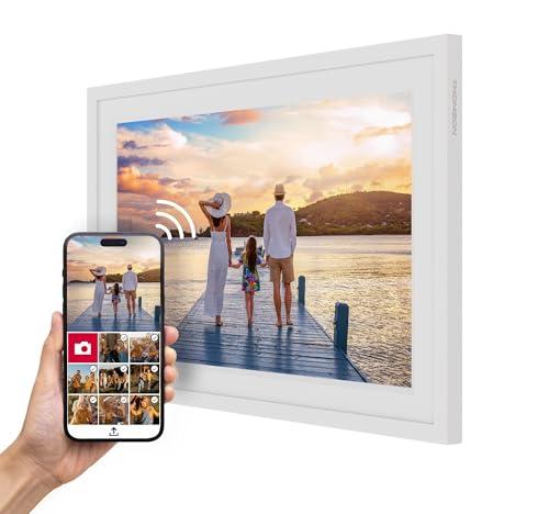 THOMSON Cornice Fotografica 10 pollici BIANCO - 25,6 cm, 1280x800 HD IPS, Touchscreen, Memoria 32 GB, Rotazione Automatica, Connessione Multi-Utente, WLAN, Supporto da Tavolo o Montaggio a Parete