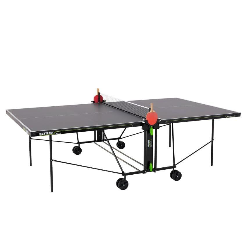 KETTLER K1 - Tavolo da ping pong per interni in legno massiccio da 16 mm, 5 strati laccati, pieghevole, certificato TÜV