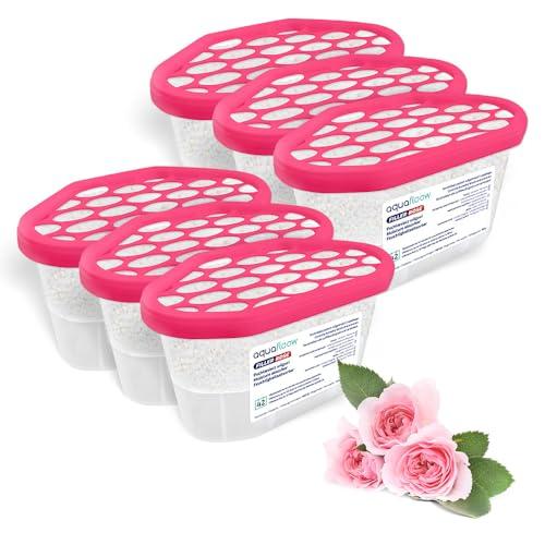 Aquafloow Assorbitore di Umidità per Ambienti 400 ml, Riduce l'umidità, 6 Pezzi ROSE | Neutralizzatore di Odori, Deumidificatore per Cucina, Armadio, Bagno e Studio