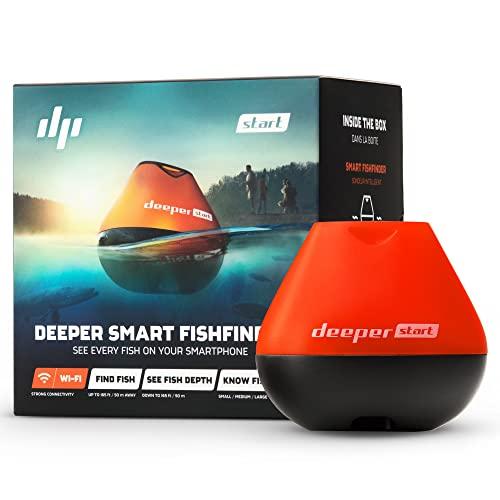 Deeper START Smart Fish Finder – Ecoscandaglio da Pesca Portatile, Ideale per Pesca Sportiva da Scogli, Riva o Spiaggia, Cerca Pesci da Lancio, Trova Pesci,Con App GRATUITA compatibile con Smartphone