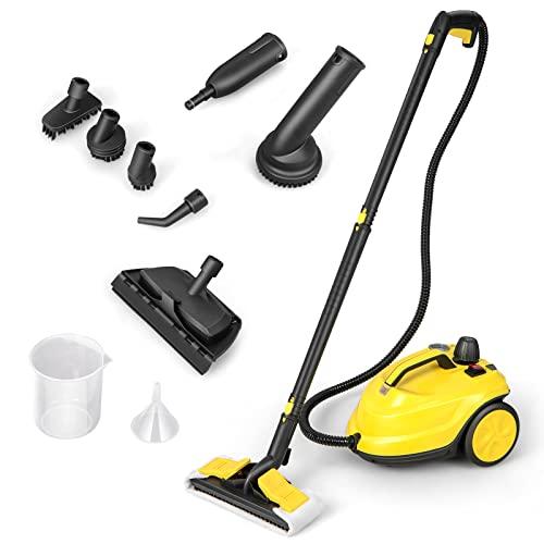 COSTWAY 2000W Pulitore a Vapore, Macchina per Pulizia Rotante con 13 Accessori, Capacità d'Acqua di 1,8L, Macchina a Vapore Multiuso per Tappeti Finestre Vetri e Tende