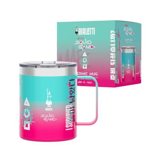 Bialetti Camp Mug Squid Game©, 420ml, Acciaio Inox, Double Wall