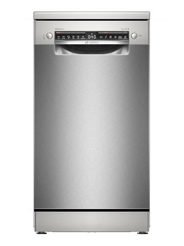 Bosch SPS4EMI17E Serie 4, Lavastoviglie Smart da libera installazione, 10 coperti, Cestelli personalizzabili, Motore EcoSilence Drive, Acciaio spazzolato anti-impronta, 45 cm.