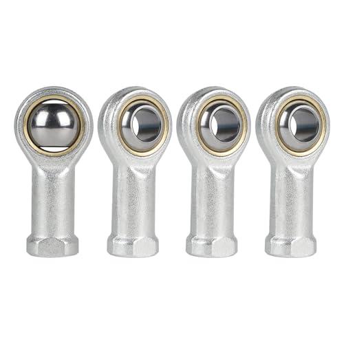 EFUTURETIME 4PCS Cuscinetto Estremità Stele M10, Cuscinetti Sferici con Filettatura Destrorsa in Acciaio per Cuscinetti, Snodi Sferici SI10T/KM(PT) per Biciclette, Motocicli, Attrezzature Meccaniche