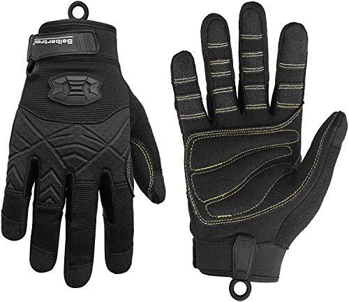 Seibertron Unisex Guanti da Arrampicata Imbottiti Leggeri e Traspiranti per Arrampicata, Salvataggio, Avventura, Vela, Kayak, Sport all'Aria Aperta Training Black L