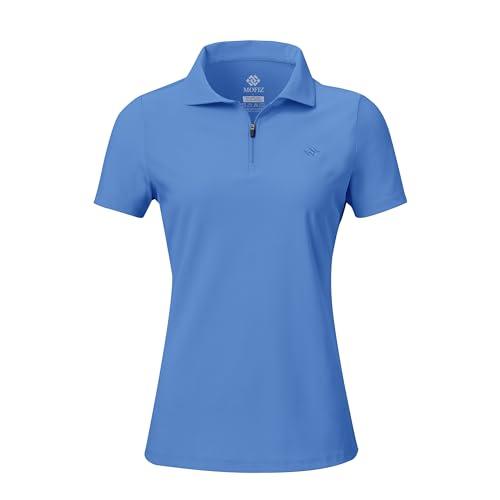 AjezMax Polo Donna Manica Corta Cerniera 1/4 Golf Poloshirt Eleganti Lavoro Camicia Traspirante Sport Top