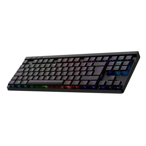 Logitech G G515 LIGHTSPEED TKL Tastiera gaming wireless a profilo ribassato, LIGHTSYNC RGB, design sottile senza tastierino numerico, copritasti in PBT, switch meccanici Tactile, ITA QWERTY - Nero