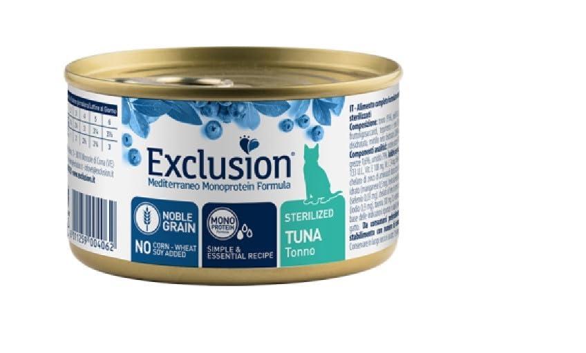 Exclusion Gatto Cibo Umido Sterilized Tonno. 6 LATTINE DA 85g CADAUNO