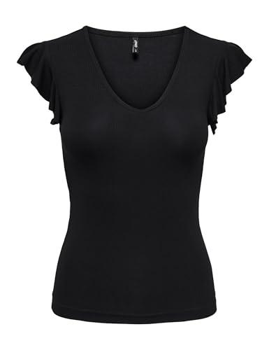 ONLY ONLBELIA S/L Top Jrs Canottiera, Nero, S Donna