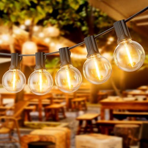 Dotrvmp Catena Luminosa Esterno 30m Luci da Giardino con G40 1W LED E12, 2700K Bianco Caldo Lampadine Antishock IP45 Impermeabile Collegabile&Regolabile (Senza Dimmer) per Feste Matrimoni Terrazzo