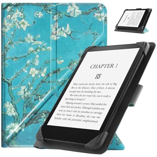 HGWALP Custodia universale per 6.8-7 pollici eReaders, sottile PU Custodia Cover con supporto compatibile con 6.8 pollici 7 pollici Kindle Paperwhite/Kobo/Voyaga/Lenovo/Sony eReaders-Apricot Flower