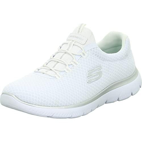Skechers Summits Top Player, Scarpe da ginnastica Donna, White Mesh Silver Trim, 42 EU