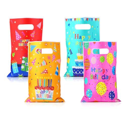 Brencco 50 Sacchettini Compleanno Bambini, Bustine Regalini Fine Festa Bambini Adatto a Ragazzi e Ragazze, Sacchetti Regalo Caramelle, 16.5×25 cm