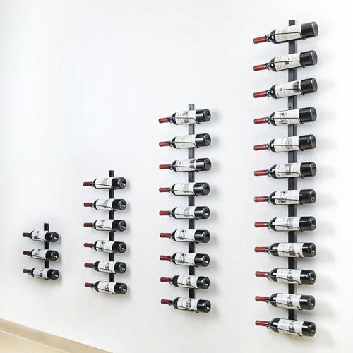Portabottiglie da parete per 12 vino, organizatore rimovibile fai-da-te, espositore utilizzabile come uno o quattro, cucina, dispensa, sala da pranzo