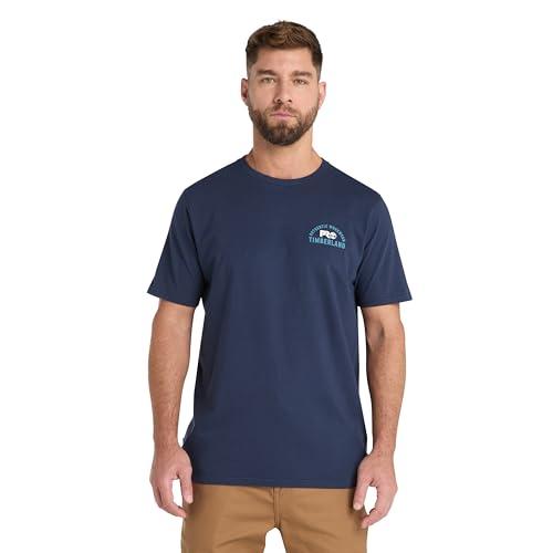 Timberland PRO Maglietta da Uomo a Maniche Corte con Grafica autentica, Navy, L