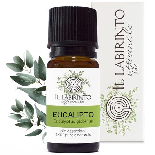 Olio Essenziale Eucalipto puro alimentare Il Labirinto Officinale - Oli Essenziali Naturali - Olio essenziale per Diffusori e Umidificatori, Aromaterapia, Vegan - 10ml