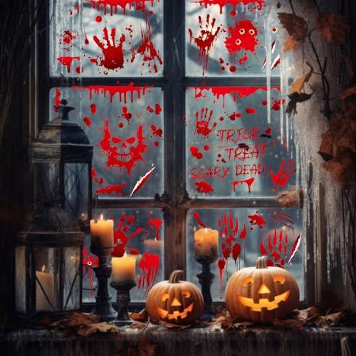 YIHELU Adesivi per Halloween, Adesivi per Finestre di Halloween Set di Adesivi Riutilizzabili, Decorazioni per Feste di Halloween, 9 Fogli