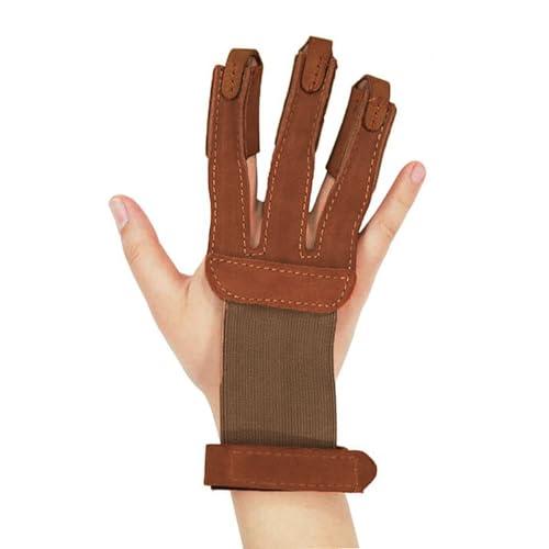 Nicoone 3 dito tiro con l'arco proteggere il guanto, regolabile tirare arco freccia mucca singolo guanto per maschio femmina giovanile adulto