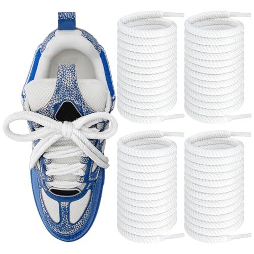 Endoto 4PCS Lacci per Louis Vuitton Skate Scarpe, 6,5MM Rotondi Stringhe Laces di Ricambio per LV Sneaker - Bianco, 54 Pollici
