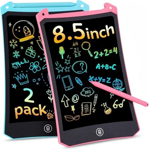 Tavoletta Grafica LCD Scrittura,PINKCAT Tavoletta Grafica Bambini 8.5 Pollici 2 Pacchi, Lavagna da Disegno Digitale Portatile, con Pulsante di Blocco, Regalo perfetto per bambini (blu+rosa)