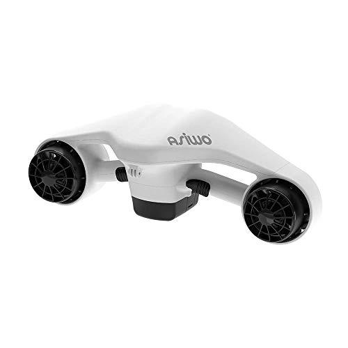 Asiwo Scooter Subacqueo Elettrico Seascooter con Action Camera Mount - Scooter marino a doppio motore impermeabile per immersioni subacquee Nuoto Snorkeling (Bianca)