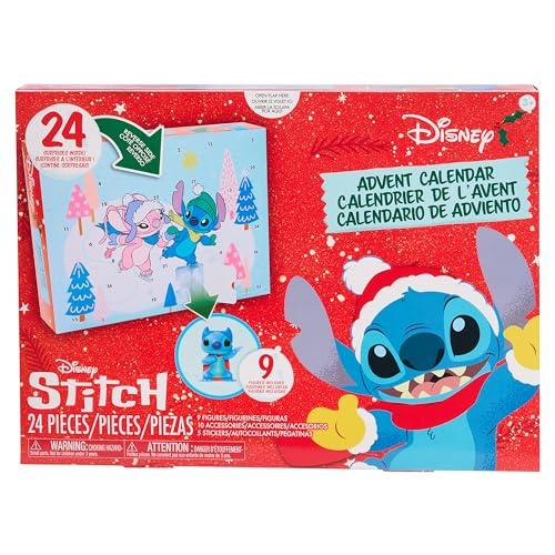 Just Play Calendario dell’Avvento Disney Stitch, 24 pezzi, personaggi da collezione da 3,8 cm, giocattoli per bambini e bambine dai 5 anni