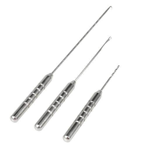 BCBF 3 Pezzi Ago per Esche per Attrezzatura da Pesca, Carpfishing Accessori,Set di Aghi per Esche da Pesca in Lega di Alluminio Attrezzatura, per Trapano per Pesci Attrezzatura per Esche(3 Forma)