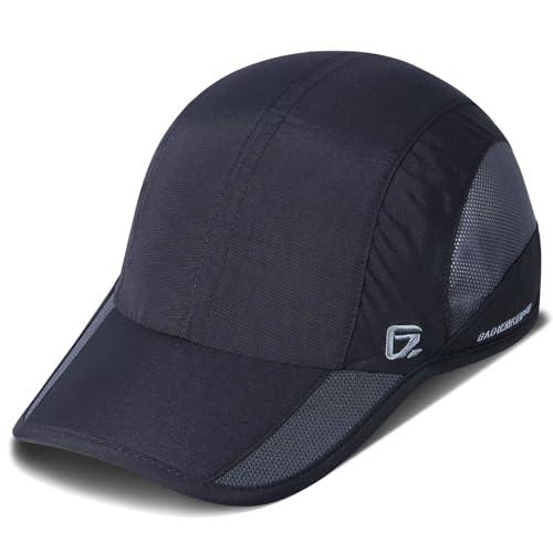 GADIEMKENSD Quick Dry Sports Hat Lightweight Breathable Soft Outdoor Run cap (Improved, Black)