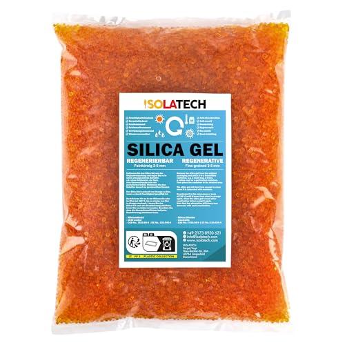 ISOLATECH Silica Gel rigenerabile, essiccante arancione, 400 g, sacchetto di gel di silice come gel di silice deumidificatore, Adatto anche come essiccatore per filamenti