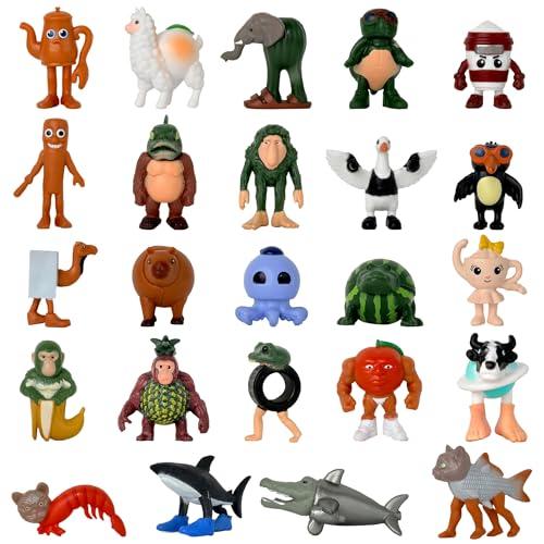 Gensly 24 Pz Giocattolo Animali divertenti Creature dei cartoni animati Mini Figure per Appassionati Figures Creative di Animali Come Decorazione da Scrivania