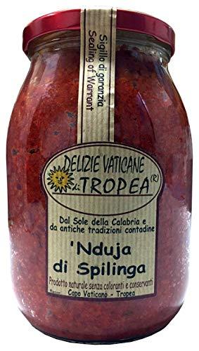 Nduja Calabrese 1Kg – ‘Nduja di Spilinga Artigianale - Salame Piccante Spalmabile - Carne Suina Italiana Certificata 100% - Made in Italy – Delizie Vaticane di Tropea