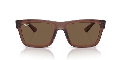 Ray-Ban Occhiali da sole uomo Rb4396 Warren, Marrone trasparente/Marrone scuro, 54 mm