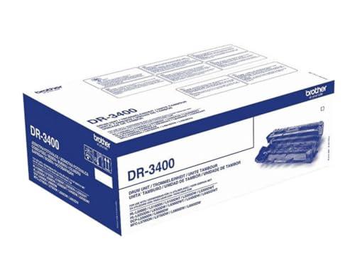Brother DR3400 Tamburo Originale per Stampanti HLL5000D, HLL5100DN, HLL5200DW, HLL6300DW, DCPL5500DN, MFCL5700DN, MFCL5750DW, DCPL6600DW, MFCL6800DW, Capacità fino a 30.000 Pagine
