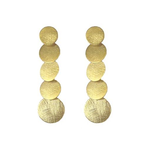 Malu Maiese - Orecchini Fall lunghi, orecchini placcati in oro 18 carati con cerchi, gioielli da festa leggeri per le donne, regalo per le donne