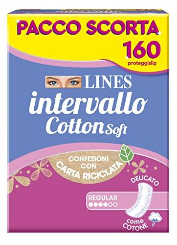 LINES INTERVALLO COTTON SOFT, proteggislip disteso, salvaslip per piccole perdite, delicato come cotone, traspirante, neutralizza odore
