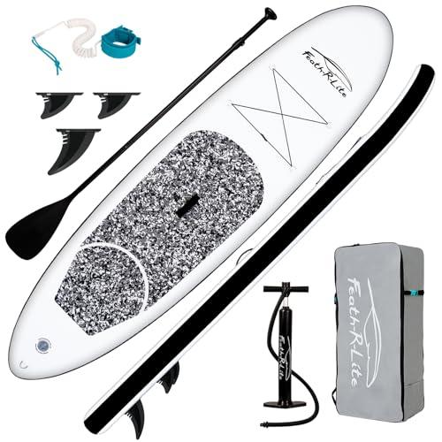 FunWater Tavola SUP Gonfiabile con Set Completo di Accessori: Pagaia Regolabile, Pompa, Zaino, Guinzaglio e Pinne, Adatta a Tutti i Livelli