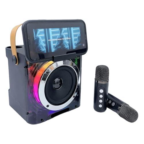 Karaoke con Microfono, Cassa Bluetooth Karaoke Macchina per Bambini, Altoparlante Bluetooth Portatile, Microfoni Wireless Karaoke con Megafono e Luci LED, Partybox per Feste in Interno ed Esterno