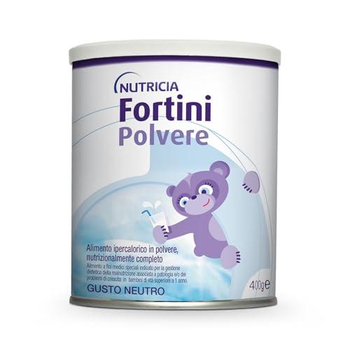NUTRICIA FORTINI Polvere, Supplemento Ipercalorico per lo Sviluppo e la Crescita dei bambini dopo l'anno, Malnutrizione associata a patologia o Problemi di Crescita, Gusto Neutro, 400gr