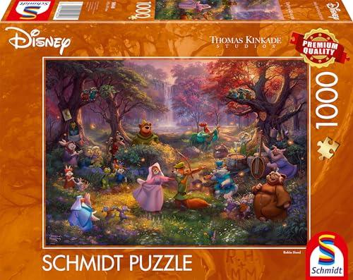 Schmidt Spiele 58040 Thomas Kinkade, Disney, Robin Hood, Puzzle da 1000 pezzi