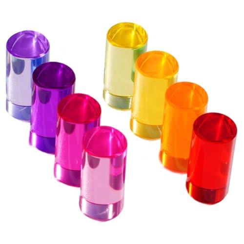 TAIZhiChen Set di 8 Blocchi Da Costruzione Arcobaleno, Strumento di Impilamento, Regalo Ideale per Bambini, Giocattolo Educativo Liscio, Cilindri di Pietre Prezi, come descritto, 5 Cm