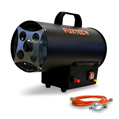 generatore di calore a gas FUXTEC GH10-10 kW di potenza termica, 300 m³/h di portata d'aria calda, riscaldamento industriale gas butano - propano (IMPORT GERMANIA)