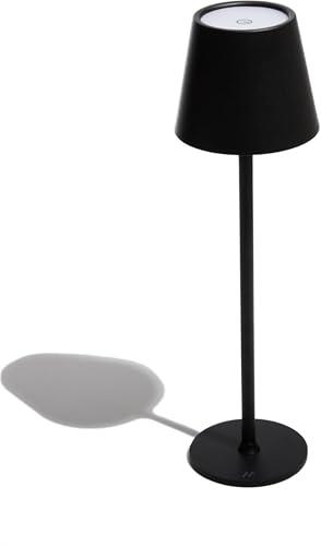 Muitomas, Lampada da Tavolo con Controllo Touch e Intensità della Luce Regolabile, Lampada Design da Comodino o Scrivania, Ricarica cavo USB-C, Batteria 1800 mAh, Colore Nero