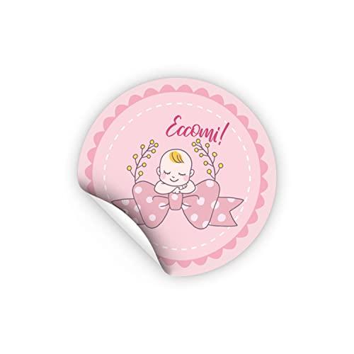 50 Etichette Adesive Nascita Battesimo Compleanno Bomboniere