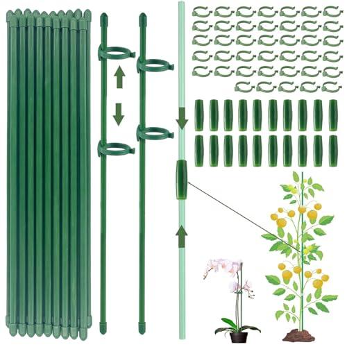 Bastoncini per Orchidee, 20 Pezzi Supporto per Piante Stabilizzare, Viene Fornito con 40 Moschettoni con 20 Tubi di Srolunga, Sostegno per Piante, Tutori per Piante (120 PCS)