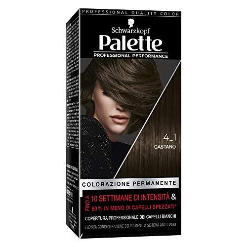 Schwarzkopf, Palette Colorazione Permanente, Tinta per Capelli, Crema Colorante Professionale, Copertura dei Capelli Bianchi, Sistema Anti-danni, Tonalità 4-1 Castano