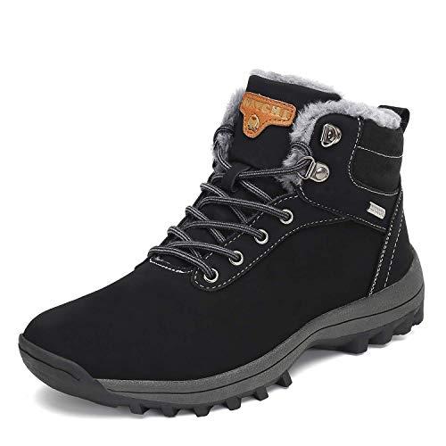 Pastaza Stivali da Neve Uomo Donna Trekking Scarpe Inverno Impermeabili Outdoor Pelliccia Sneakers Nero,38EU