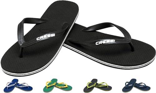 Cressi Beach Flip Flops, Ciabatte Infradito per Spiaggia e Piscina Unisex-Adulto, Nero, 43/44 EU