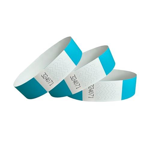 CINTAPUNTO 1000 pezzi Braccialetti identificativi colorati tipo Tyvek Bracciali monouso di carta impermeabili, Braccialetti d Ingress fluo per eventi feste festival con chiusura adesiva